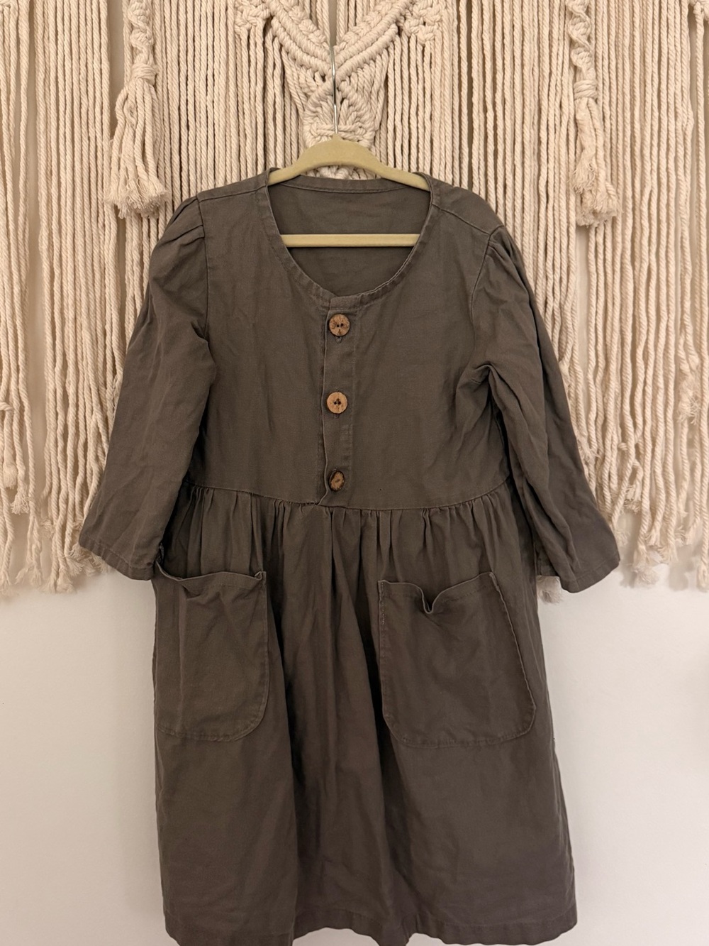 Cotton Pocket Dress - grey